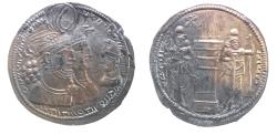 Ancient Coins - SASANIAN KINGS. Vahr?m (Bahram) II, with Queen and Prince 4. AD 276-293. AR Drachm