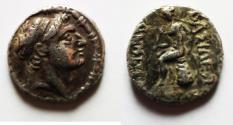 Ancient Coins - Seleukid Kings. Demetrios I Soter (162-150 BC). AR drachm (17mm, 3.70g). Ekbatana mint.