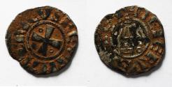 World Coins - Crusaders States. Kingdom of Jerusalem. Amaury (1163-1174). Billon denier