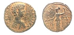 Ancient Coins - VERY RARE: Messenia. Thouria under Geta (AD 198-205). AE assarion (21mm, 4.04g).