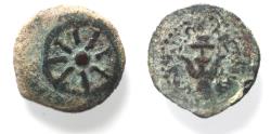 Ancient Coins - Judaea, Alexander Jannaeus, 103-76 BC, AE Prutah (Biblical Widow's Mite)