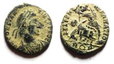 Ancient Coins - AS FOUND. CONSTANTIUS II AE 3. FALLEN HORSEMAN. ROME. SCARCE