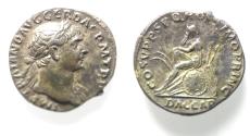 Ancient Coins - Trajan. AD 98-117. AR Denarius . “Dacia Capta” commemorative. Rome mint. Struck circa AD 108-109.