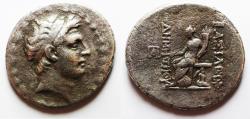 Ancient Coins - Seleukid Kings. Demetrios I Soter (162-150 BC). AR teradrachm (30mm, 14.60g). Antioch on the Orontes Mint. Struck 162-155/4 BC.