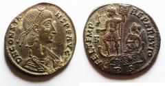 Ancient Coins - Constans (AD 337-350) Æ Centenionalis. Emperor in Galley