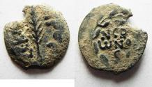 Ancient Coins - ORIGINAL DESERT PATINA: JUDAEA. Porcius Festus Procurator under Nero AE Prutah. 58/59 C.E.