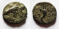 Ancient Coins - JUDAEA, Herodians. Agrippa II. Circa 50-100 CE. Æ 12. Caesarea Panias mint. Dated RY 34 of the first era of Agrippa II (82/3 CE).