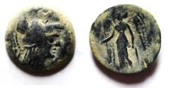 Ancient Coins - NABATAEAN. ARETAS II OR III DAMASCUS MINT. AE 18. ATHENA / NIKE