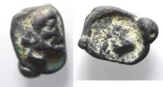 Ancient Coins - Roman Egypt. 2nd-3rd century AD. Lead seal impression (18MM. 9.27GM). MALE'S HEAD R.