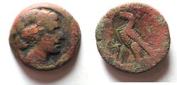 Ancient Coins - THE FAMOUS CLEOPATRA: PTOLEMAIC EMPIRE. EGYPT. Cleopatra VII Thea 51-30 BC. AE 80 Drachmai. Mint of ALEXANDRIA.