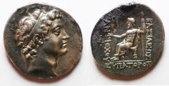 Ancient Coins - Seleukid Kings. Antiochos V Eupator (164-162 BC). AR tetradrachm (30mm, 16.54g). Antioch on the Orontes mint.