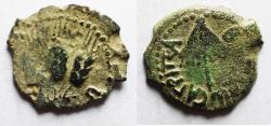 Ancient Coins - JUDAEA, Herodians. Agrippa I. 37-43 CE. AE Prutah .Jerusalem mint.