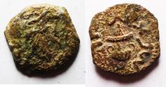 Ancient Coins - Judaea. Jewish War. First Revolt. AE Prutah. Year 3. 68/69 C.E.