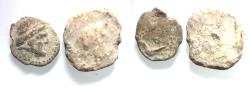 Ancient Coins - LOT OF TWO: Ptolemaic Kingdom. Ptolemy X Alexander I and Cleopatra III (107-101 BC). Lead token