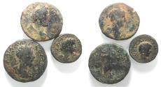 Ancient Coins - JUDAEA. DECAPOLIS . LOT OF 3 AE CITY COINS