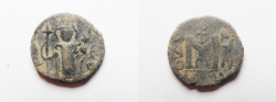 World Coins - ISLAMIC. ARAB-BYZANTINE AE FALS. 650 - 700 A.D