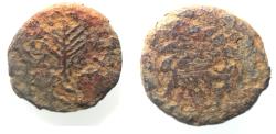 Ancient Coins - BE-HEADER OF JOHN THE BAPTIST: Judaea. Herodian dynasty. Herod Antipas (4 BC-AD 39). AE Full unit
