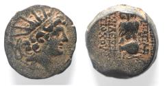 Ancient Coins - Seleukid Kings Kleopatra Thea & Antiochos VIII 125-121 B.C. AE 18