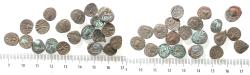 Ancient Coins - LOT OF 20 AS FOUND: Arabia Felix. Himyarite Kingdom. 100 - 300 A.D. Rare copper Bucranium coins.