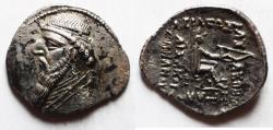 Ancient Coins - Parthia, Drachm, Mithradates II, 123-88 BC. Silver Drachm