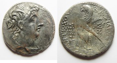 Ancient Coins - GREEK. Seleukid kings. Antiochos VIII Grypos (121/0-96 BC). AR tetradrachm (29mm, 12.71g) Ascalon mint. Struck in SE 200 (113/12 BC).