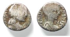 Ancient Coins - Apparently unpublished: Arabia. Nabataean Kings. Aretas IV (9 BC-AD 40). AR sela (14mm, 4.50g). Petra mint. Struck in regnal year 6  (4/3 BC).