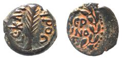 Ancient Coins - JUDAEA. Porcius Festus Procurator under Nero AE Prutah. 58/59 C.E.