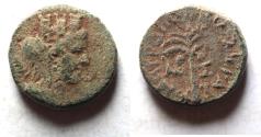 Ancient Coins - Phoenicia. Tyre. Pseudo-autonomous issue. 2nd century A.D. Æ 15. NICE! TYCHE. PALM TREE