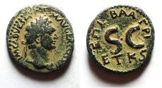 Ancient Coins - JUDAEA, Herodians. Agrippa II, with Domitian. Circa 50-100 CE. Æ 19. Caesarea