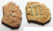 World Coins - ORIGINAL DESERT PATINA: ARAB-BYZANTINE AE FALS