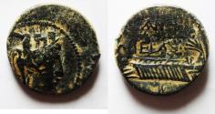 Ancient Coins - Phoenicia, Tyre, 1st century BC. Æ 22. Tyche / Galley