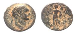 Ancient Coins - JUDAEA, Judaea Capta. Domitian. AD 81-96. Æ 18. Caesarea