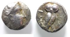 Ancient Coins - Satraps of Mesopotamia. Mazakes, as satrap (c. 331-323/2 BC). AR tetradrachm (19mm, 16.89g). Contemporary imitation of Mazakes imitating Athens.