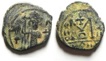 World Coins - ARAB - BYZANTINE , DAMASCUS MINT, AE FALS
