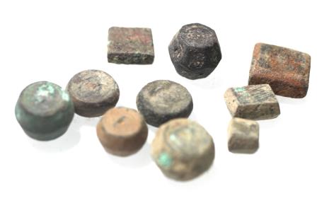 Ancient Coins - ANCIENT WEIGHTS. LOT OF 10 BRONZE WEIGHTS. MOSTLY BYZANTINE