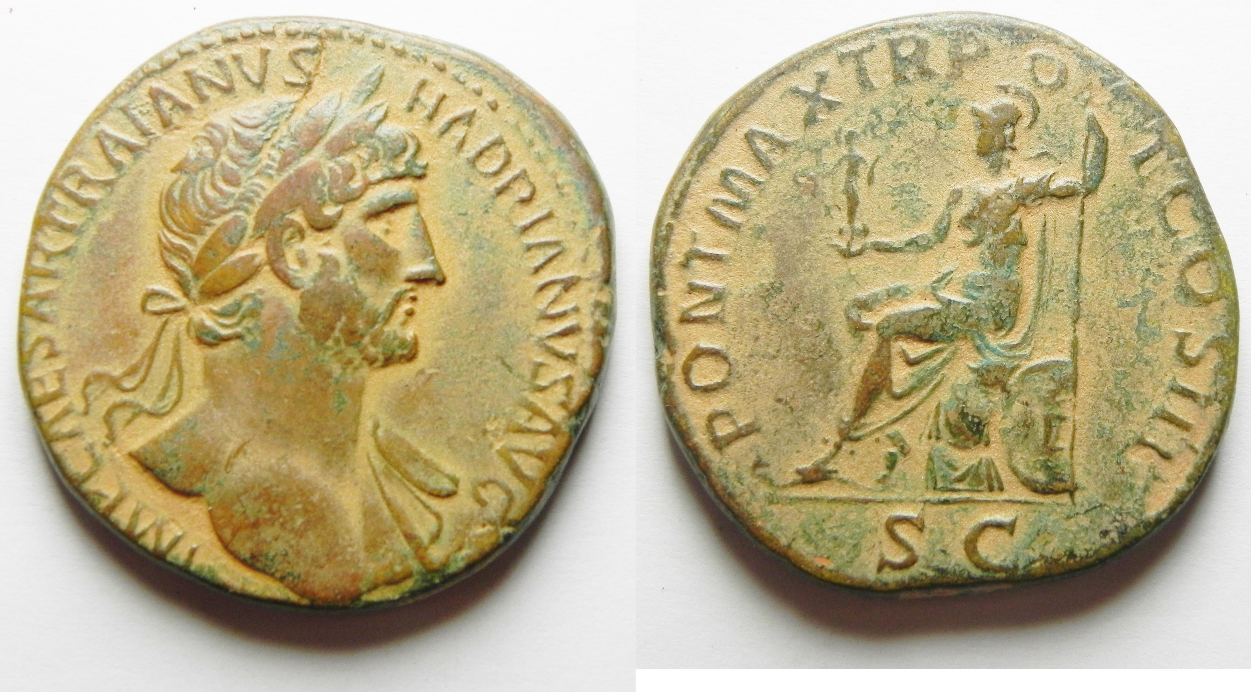 ROMAN IMPERIAL. Hadrian (AD 117-138). AE sestertius (39mm