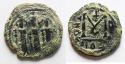 World Coins - ISLAMIC, Umayyad Caliphate. Uncertain period (pre-reform). AH 41-77 / AD 661-697. Æ Fals . Type III. Tabariyya (Tiberias) mint.