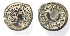 Ancient Coins - DECAPOLIS. GADARA. NERO AE 19. BEAUTIFUL AS FOUND