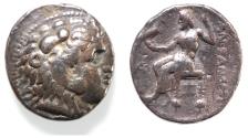 Ancient Coins - Macedonian Kings. Alexander III the Great (336-323 BC). AR tetradrachm (27mm, 16.84g). Arados mint. Posthumous issue struck c. 320/19-315 BC.