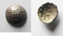 Ancient Coins - Arabia Felix. MDN BYN. King of Saba. Himyarites. 60 - 100 A.D. Scyphate AR Fractional Unit. VERY RARE