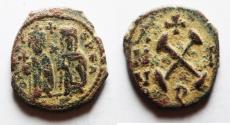 Ancient Coins - Phocas with Leontia. 602 - 610 AD, Decanummium . Theoupolis