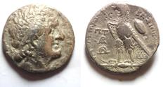 Ancient Coins - Ptolemaic Kings.  Ptolemy II Philadelphos (285-246 BC). AR tetradrachm (26mm, 12.79). Uncertain mint 10, on Cyprus. Struck c. 275/4-262/1 BC.