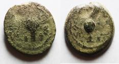 Ancient Coins - JUDAEA, Jewish War. 66-70 CE. Æ Eighth Shekel .