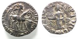 Ancient Coins - Indo-Skythian Kings. Azes (58-12 BC). AR drachm (17mm, 2.12g)