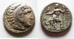 Ancient Coins - GREEK. Macedonian Kingdom. Alexander III the Great (336-323 BC). AR tetradrachm (26mm, 16.05g). Amphipolis mint. Struck c. 315-294 BC.
