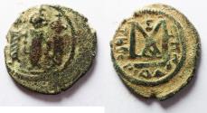 World Coins - ISLAMIC, Umayyad Caliphate. Uncertain period (pre-reform). AH 41-77 / AD 661-697. Æ Fals . Type III. Tabariyya (Tiberias) mint.