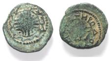 Ancient Coins - Judaea. Herod the Great 37 - 4 BC. AE 4 PRUTAH.