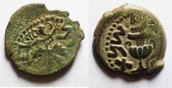Ancient Coins - Judaea. Jewish War. First Revolt. AE Prutah. Year2. 67/68 C.E.