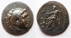 Ancient Coins - Aeolis. Temnos. AR tetradrachm (33mm, 16.31g). Struck ca. 188-170 BC. In the name and types of Alexander III of Macedon.