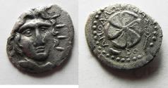 Ancient Coins - GREEK. Rhodes. Rhodos. AR drachm (19mm, 2.68g). Apollonidas, magistrate. Struck c. 85-30 BC.